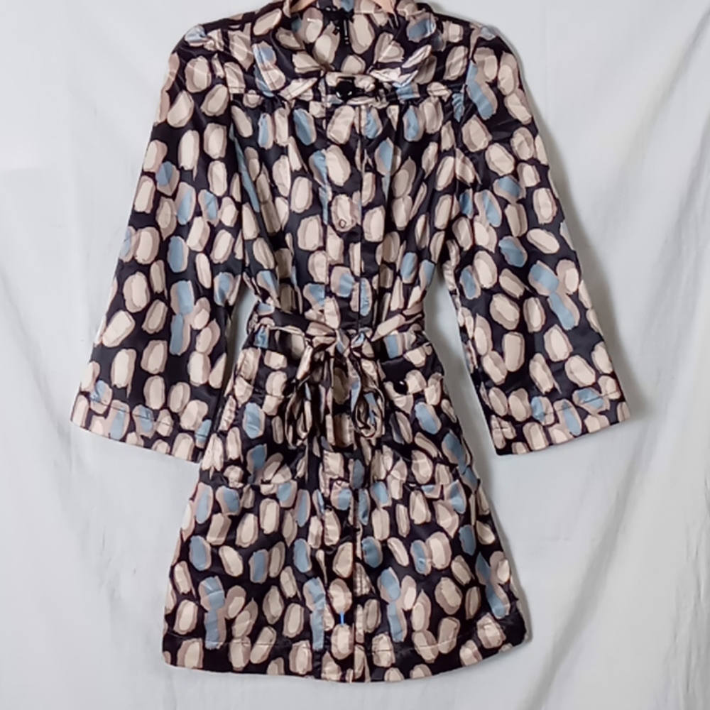 SD II black beige circle trench thigh rain coat